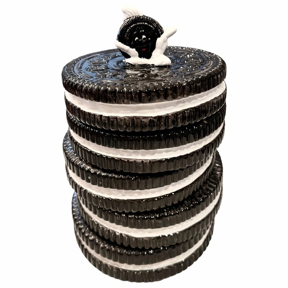 Nabisco Kitchen Vintage Stacked Oreo Cookie Jar With Lid By Nabisco